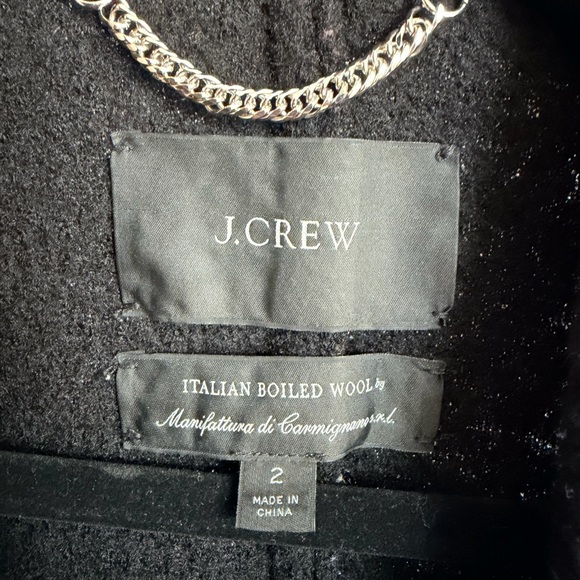 J. Crew Black Boiled Wool Coat - Picture 3 of 4